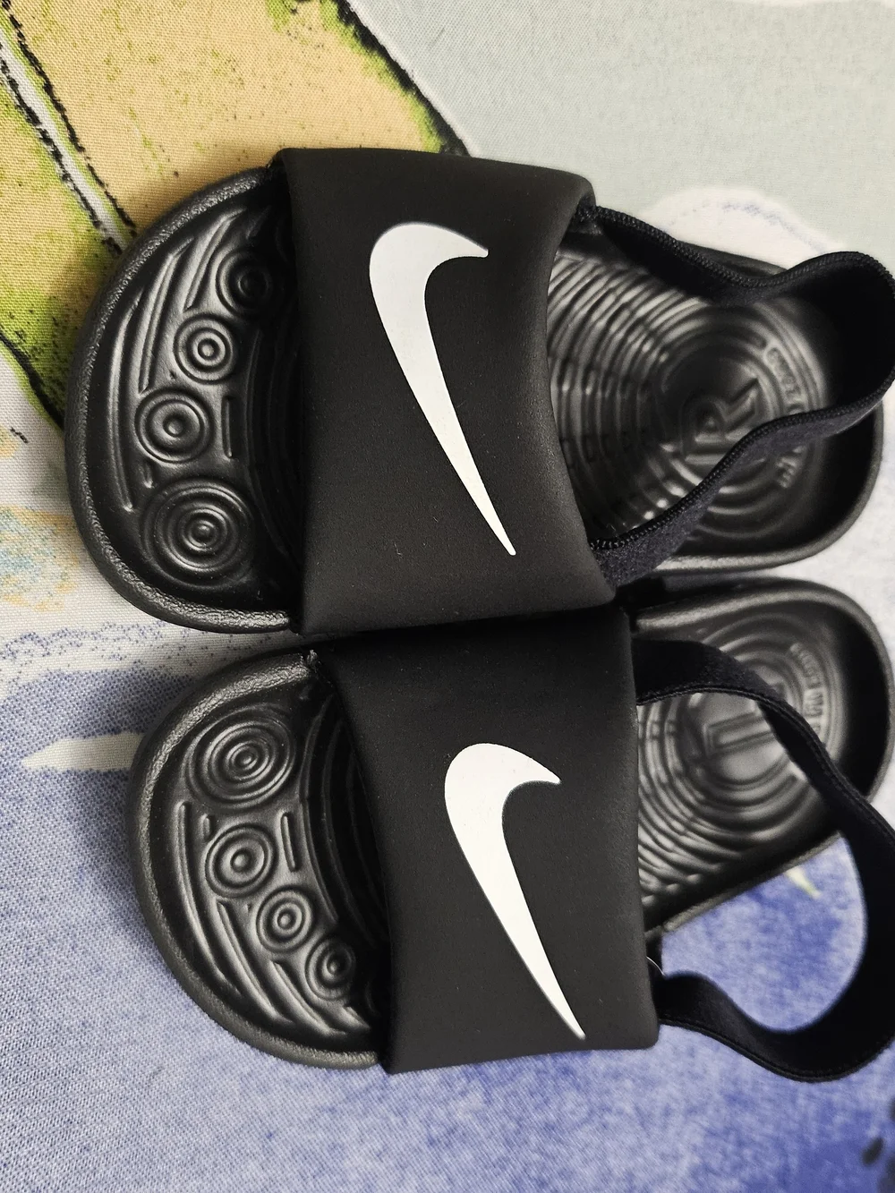 Nike Black Slide Sandals with White Swoosh